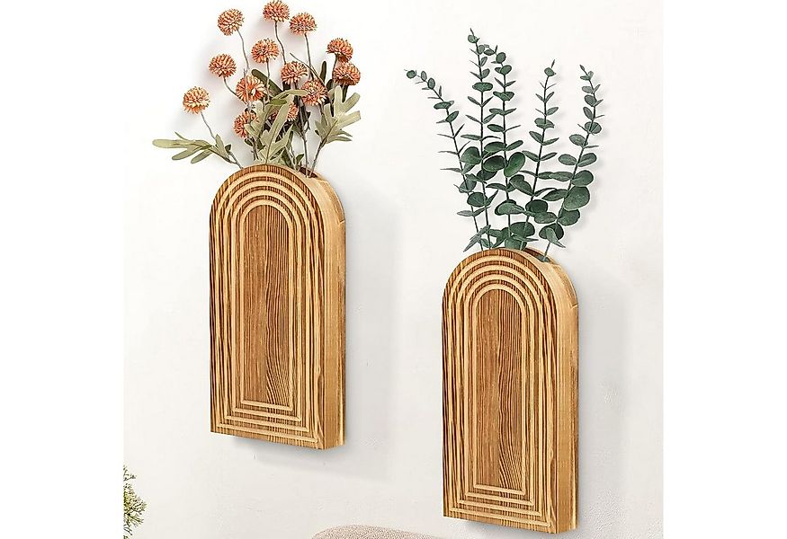 BlingBin Blumentopf Wand-Pflanzgefäße hängende Holz-Wandvase Dekoration (2 günstig online kaufen