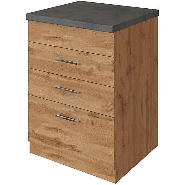 Held Möbel Küchen-Kochfeldumbauschrank Sorrento 60x85x60cm 2 SK 1 AZ Weiß-W günstig online kaufen