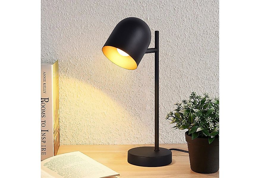 Nettlife Nachttischlampe Schwarz Gold rustikal E14 Metall Retro Tischleucht günstig online kaufen