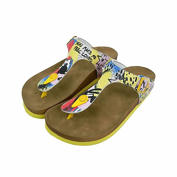 DOGO Zehentrenner "Lila Zehentrenner The Creation Of The Collage Damen Sand günstig online kaufen