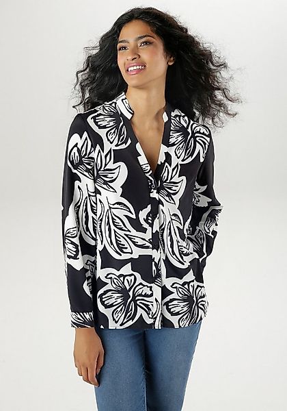 Aniston SELECTED Schlupfbluse mit plakativem Blütendruck und Knopfleiste günstig online kaufen