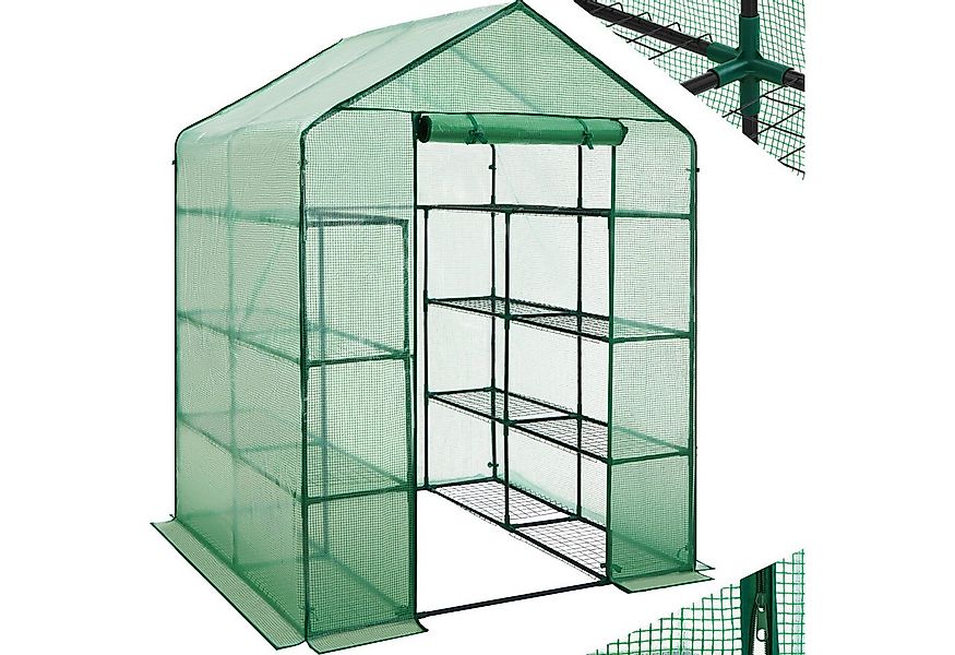 tectake Gewächshaus Foliengewächshaus mit quadratischer Grundfläche, Set, 1 günstig online kaufen