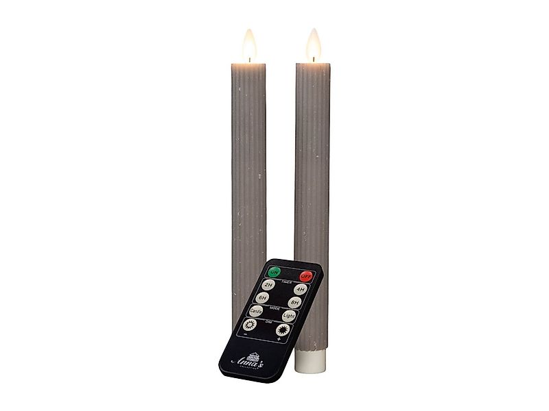 Coen Bakker Deco BV LED-Kerze Wax Candles (3-tlg), Stabkerzen taupe Timer D günstig online kaufen