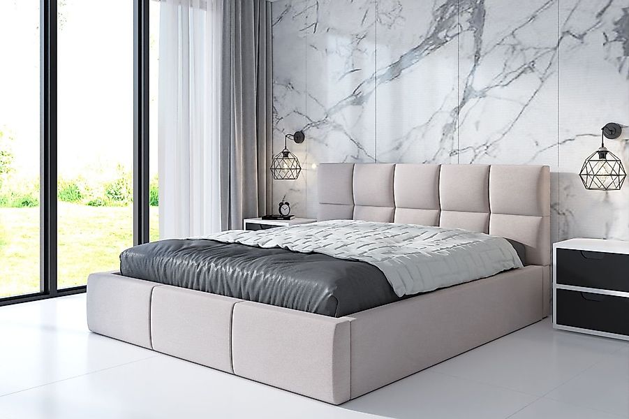 A&J MöbelLand GmbH Polsterbett CARLOS mit Matratze und Bettkasten. (Bett mi günstig online kaufen