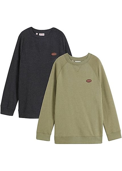 bonprix Sweatshirt (Packung, 2-tlg., 2) im 2er Pack, meliert, mit Rundhals günstig online kaufen