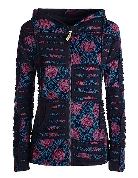 Vishes Kapuzensweatjacke Damen Patchwork Jacke Blumen-Sweatjacke günstig online kaufen