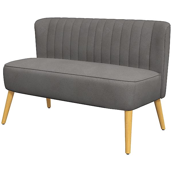 HOMCOM Küchensofa 2 Sitzer, Küchencouch, Holzbeine, bis 150 kg, Dunkelgrau, günstig online kaufen