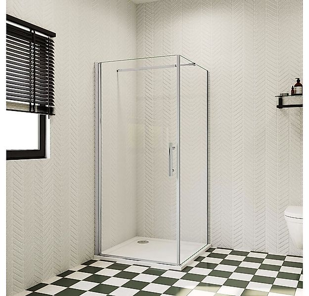 duschspa Eckdusche 6mm Nano Glas Duschkabine Eckeinstieg ESG Drehtür Duscht günstig online kaufen