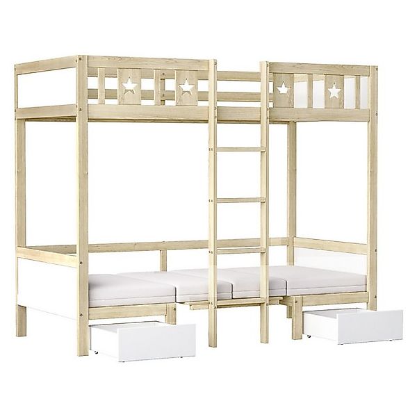 STILVORA Etagenbett 90×200 Kinderbett mit Leiter und Schubladen,Bettgestell günstig online kaufen