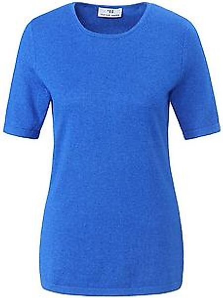 Rundhals-Pullover aus Seide Kaschmir Peter Hahn blau günstig online kaufen