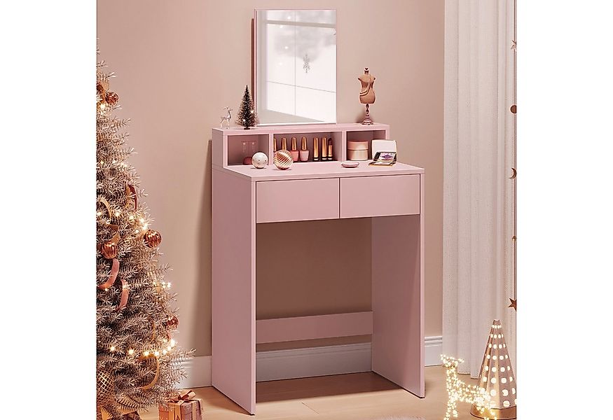 VASAGLE Schminktisch, großem Spiegel, 2 Schubladen, 3 offene Fächer, Modern günstig online kaufen