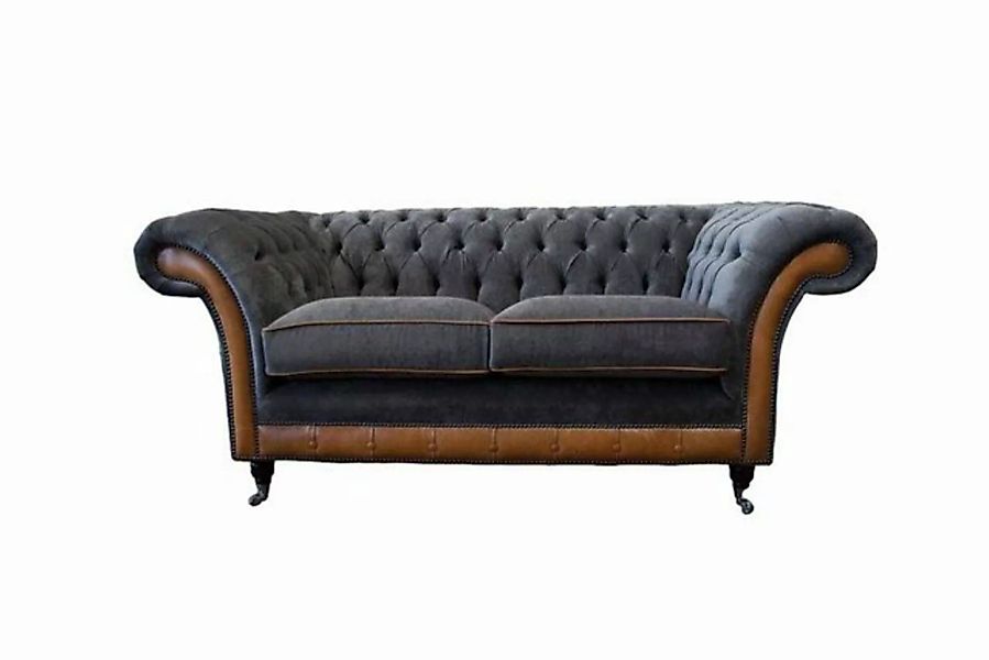 JVmoebel Sofa Grauer Chesterfield Luxus 2 Sitzer Couch Polster Sofa Zweisit günstig online kaufen