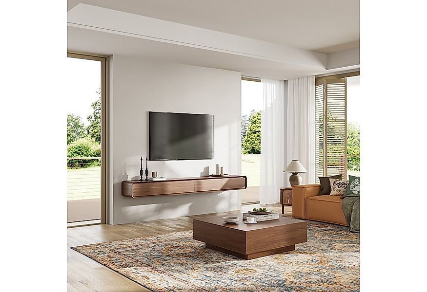 POVISON TV-Schrank Minimalistischer schwebender TV-Schrank 200 cm, dunkles günstig online kaufen