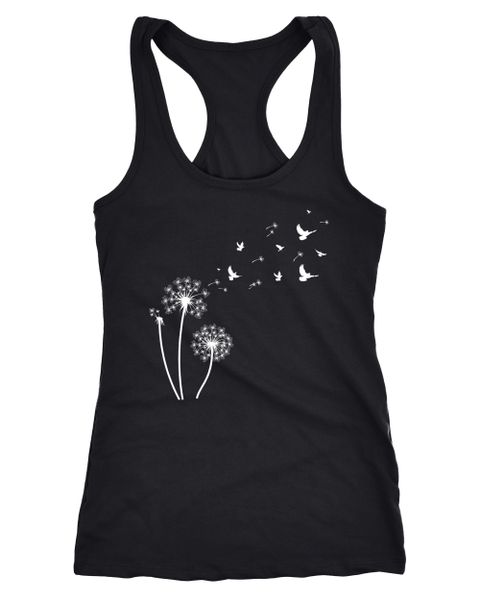 Neverless Tanktop Damen Tank-Top Pusteblume Vögel günstig online kaufen