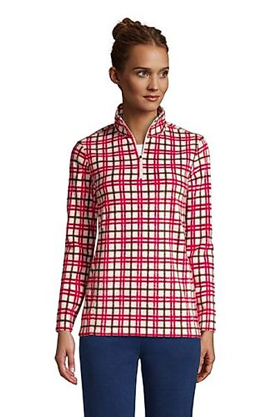 Gemusterter Fleece-Pullover mit Reißverschluss, Damen, Größe: 48-50 Normal, günstig online kaufen