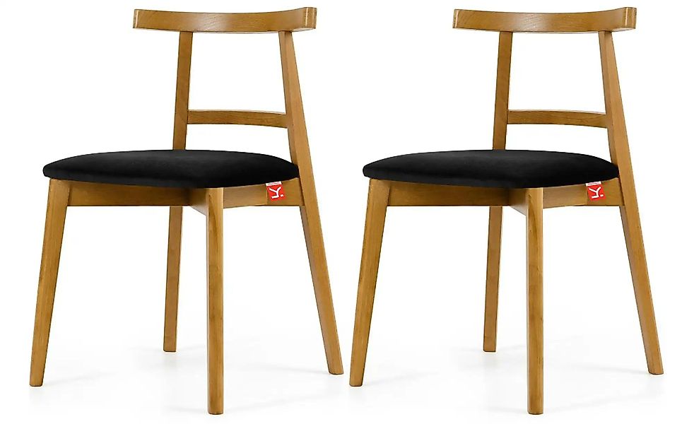 KONSIMO Holzstuhl 2er-Set   ¦ schwarz ¦ Maße (cm): B: 47 H: 76 Stühle > Pol günstig online kaufen