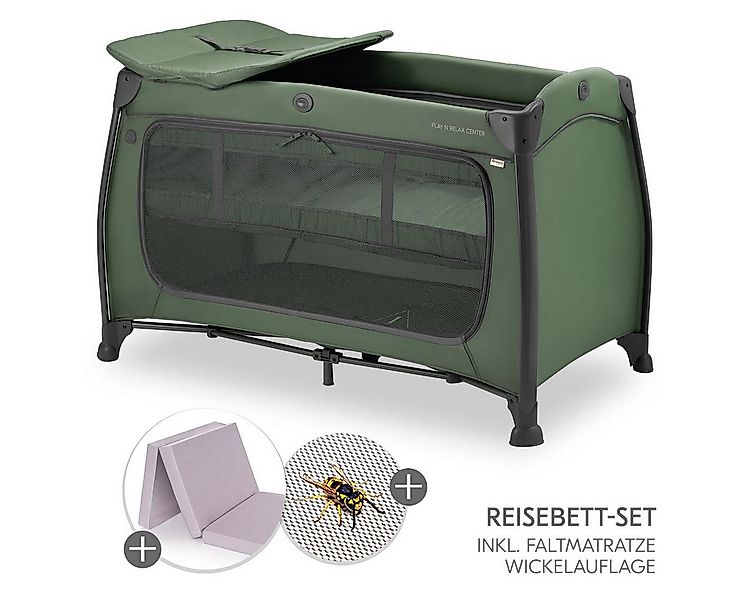 Hauck Baby-Reisebett Play'n Relax Center - Dark Green, Babyreisebett mit Ma günstig online kaufen