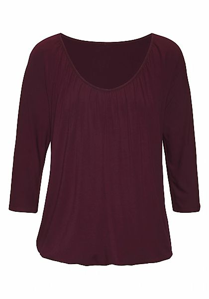 LASCANA 3/4-Arm-Shirt "mit zarter Raffung am Ausschnitt", aus weichem Visko günstig online kaufen