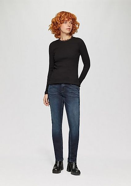 QS Stoffhose Jeans Catie / Slim Fit / Mid Rise / Slim Leg / Doppelknopf günstig online kaufen