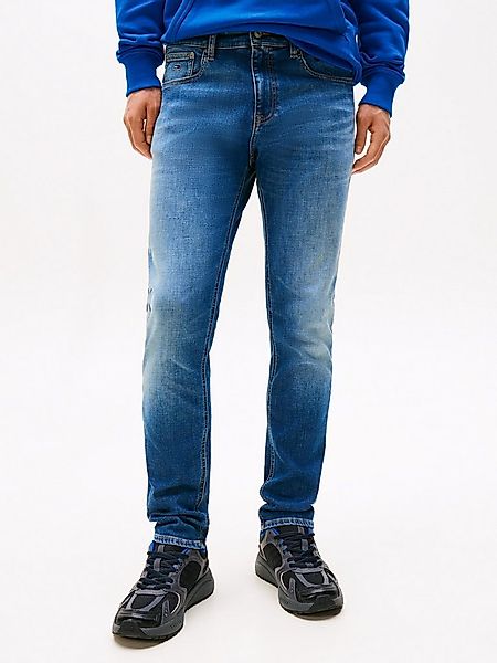 Tommy Jeans Gerade Jeans Scanton Slim Mit Markenlabel aus Leder hinten günstig online kaufen