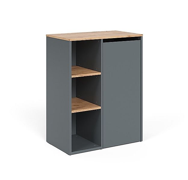 Vicco Wäscheschrank Viktor, Anthrazit/Goldkraft Eiche, 68 x 88.2 cm, mit of günstig online kaufen