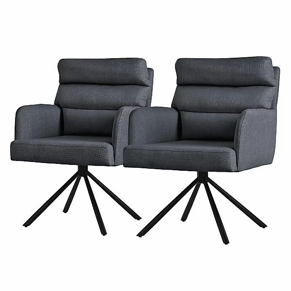 ML-Design Esszimmerstühle Drehbar 2Er Set Anthrazit Rückenlehne Auto-Positi günstig online kaufen