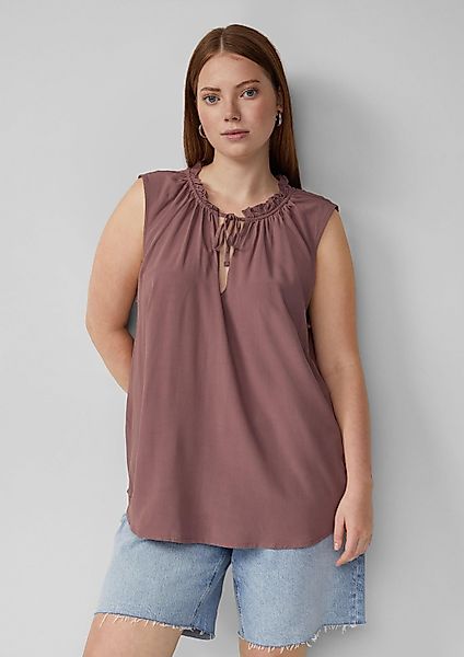 QS Blusentop Bluse Blusentop mit Rüschenkragen günstig online kaufen