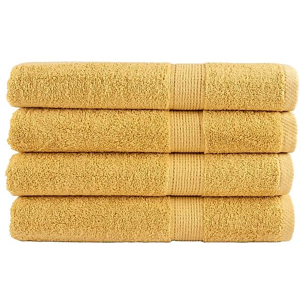 vidaXL Premium-Handtücher 4 Stk Golden 100x200 cm 600 g/m2 Baumwolle günstig online kaufen