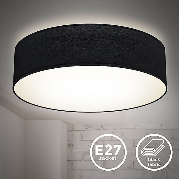B.K.Licht Deckenleuchte Stoff-Deckenlampe Ø38cm 2-fammig E27 günstig online kaufen