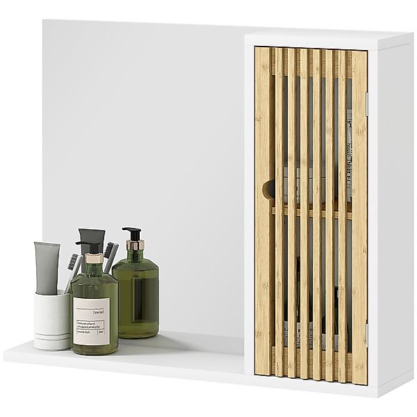 HOMCOM Badezimmerschrank mit Spiegel, Badezimmerspiegel mit Regal, Tür mit günstig online kaufen