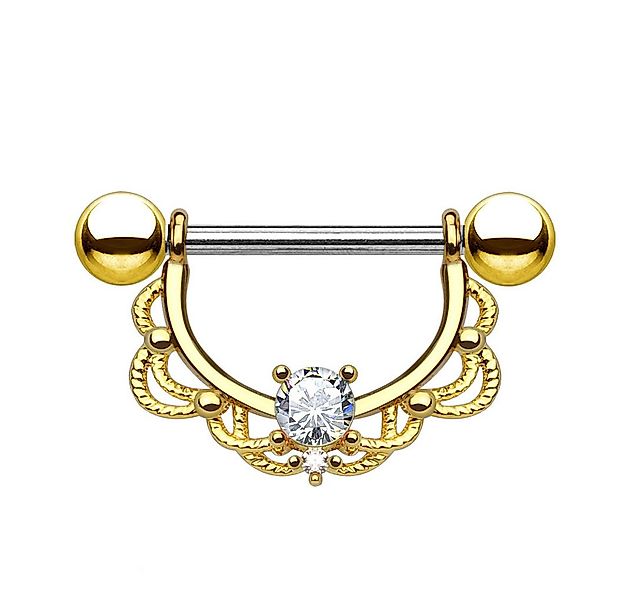 Taffstyle Intimpiercing Brustwarzenpiercing vergoldet beweglich Nippelpierc günstig online kaufen