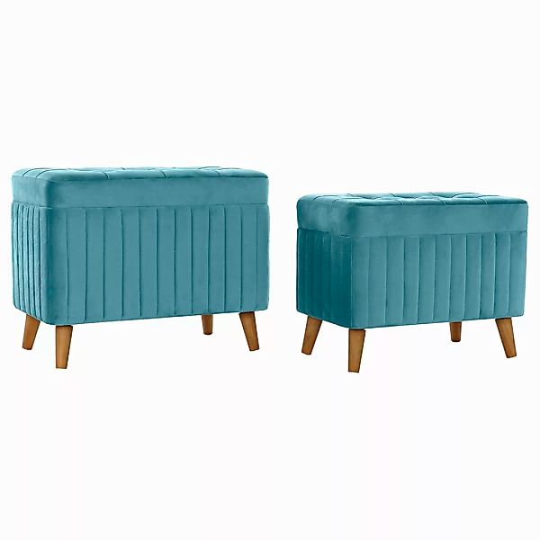 Barhocker Dkd Home Decor   Natürlich Holz Polyester Himmelsblau (68 X 42 X günstig online kaufen