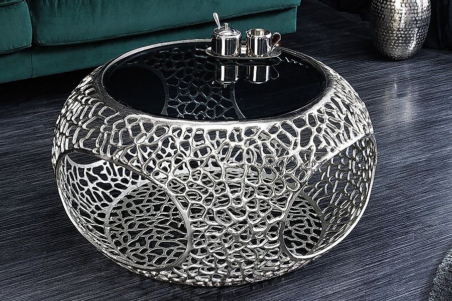 riess-ambiente Couchtisch SPIN Ø75cm silber / schwarz (Einzelartikel, 1-St) günstig online kaufen