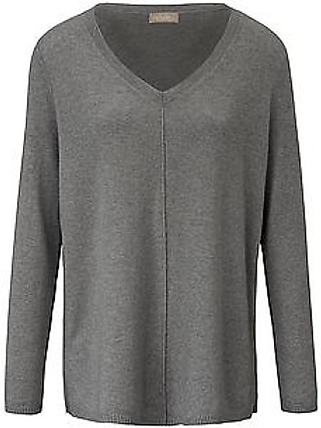 V-Pullover aus 100% Premium-Kaschmir Peter Hahn grau günstig online kaufen