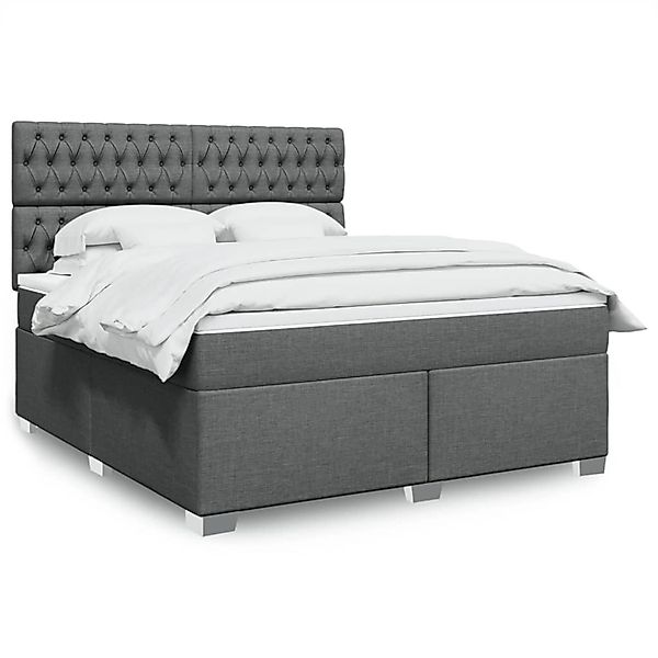 vidaXL Boxspringbett mit Matratze Dunkelgrau 180x200 cm Stoff 3292875 günstig online kaufen