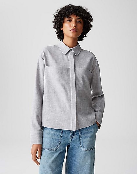 OPUS Hemdbluse FELANGE Boxy in Twillstruktur lockere Passform, natürlicher günstig online kaufen