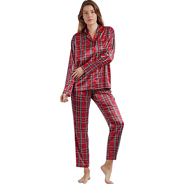 Admas  Pyjamas/ Nachthemden Pyjama Satin Hose Hemd Langarm Scottish Fashion günstig online kaufen