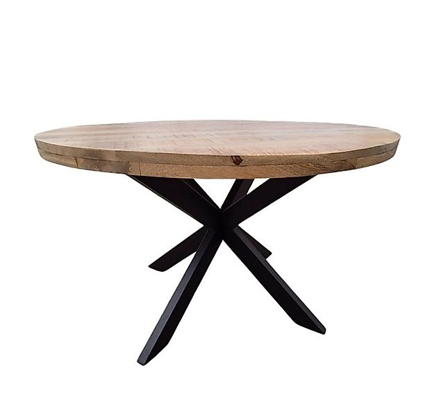 LebensWohnArt Esstisch Massivholz Esstisch CRAFT rund 80cm Mangoholz Metall günstig online kaufen