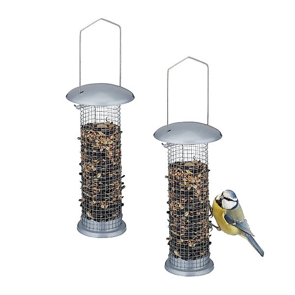 relaxdays Vogelhaus Vogelfutterspender 2er Set zum günstig online kaufen