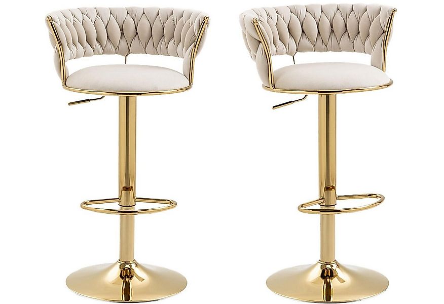 LVHOM Barhocker silber/goldene Stuhlbeine, Moderne Samt-Hochstuhl/Barstuhl günstig online kaufen