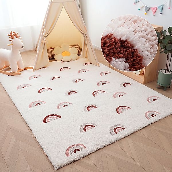 OTTO home Kinderteppich "Regenbogen" rechteckig 20 mm Höhe weich, Pastell-F günstig online kaufen