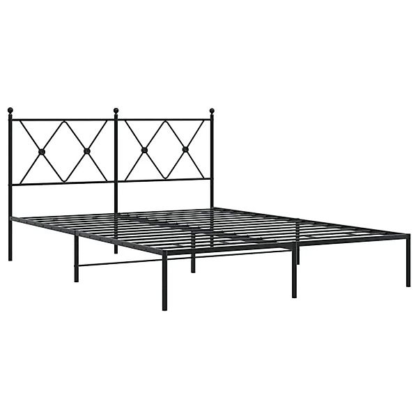 vidaXL Bettgestell mit Kopfteil Metall Schwarz 140x190 cm 376502 günstig online kaufen