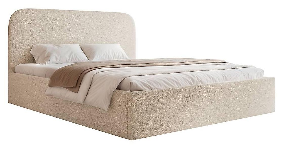 NADUVI Collection | Bettgestell Fia 160x200 Bouclé mit Staufach günstig online kaufen