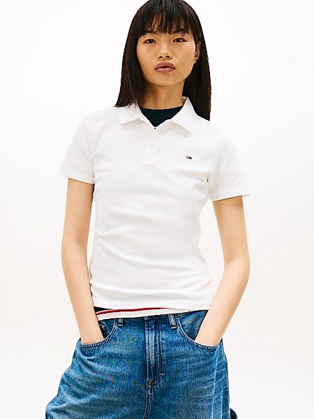 Tommy Jeans Poloshirt "TJW SLIM ESSENTIAL POLO SHORT SLEEVE" mit Logosticke günstig online kaufen