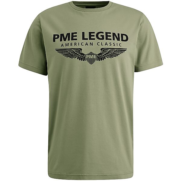 PME Legend Herren Rundhals T-Shirt R-NECK COTTON ELASTHAN LOGO - Regular Fi günstig online kaufen