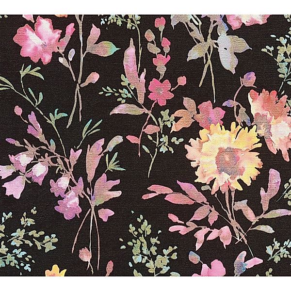 AS Creation Vliestapete Blüten 10,05 x 0,53 m Schwarz-Rosa FSC® günstig online kaufen