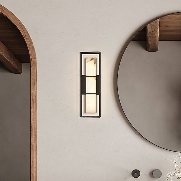 LED-Außenwandlampe BLAKLEY schwarz/alabaster Höhe 41 cm IP44 günstig online kaufen