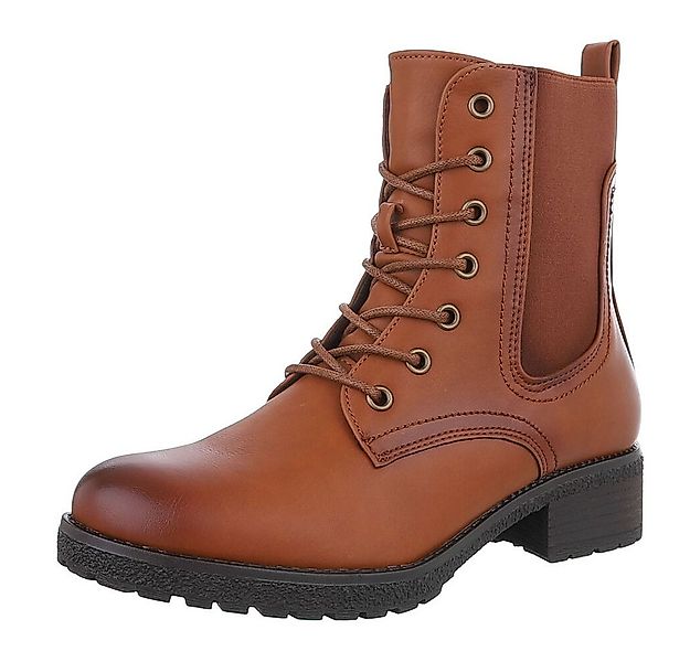 Ital-Design Damen Schnürschuhe Freizeit Stiefelette (87740307) Blockabsatz günstig online kaufen