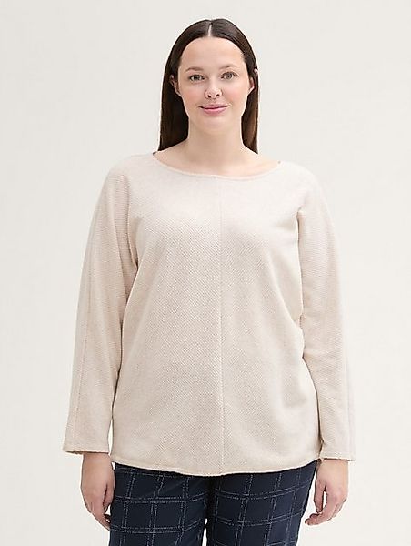 TOM TAILOR PLUS Langarmshirt Plus Size - Langarmshirt mit Fledermausärmeln günstig online kaufen