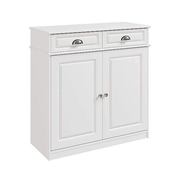 SoBuy Schuhschrank mit 4 Klappen Schuhregal Schuhkommode Schmal Weiß 104x82 günstig online kaufen